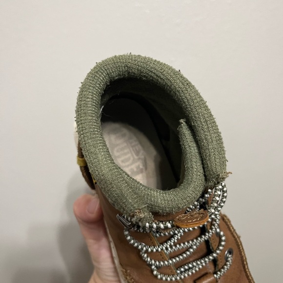 Hey Dude Bradley Leather Boots Round Moc Toe Elastic Laces Size 34//1 Big Kid - Picture 8 of 11